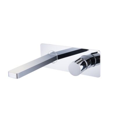 Robinet mitigeur mural à encastrer 21,8x80x18cm (LxHxP) chrome - livré avec corps d'encastrement 24x10,3x6cm (LxHxP) - 9908C