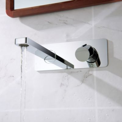 Robinet mitigeur mural à encastrer 21,8x80x18cm (LxHxP) chrome - livré avec corps d'encastrement 24x10,3x6cm (LxHxP) - 9908C
