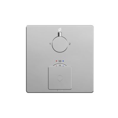 Robinet mitigeur thermostatique de douche mural encastré Laiton Chrome, 2 sorties, Fonction anti-brûlure, 14x14x7cm (LxHxP), LAVOA
