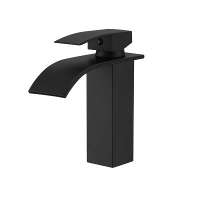 Robinet mitigeur TIBRE bec cascade extra-plat noir chromé - Saniverre