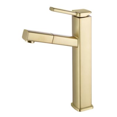 Robinet mitigeur vasque avec bec extractible Doré brossé - Graffias