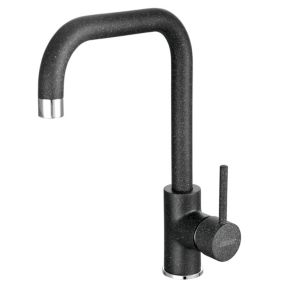 Robinet mitigeur évier bec en L rotatif FREYA Noir Graphite - SANIVERRE
