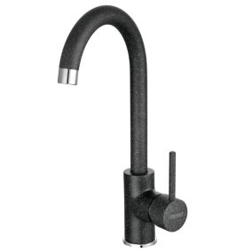 Robinet mitigeur évier bec rotatif FREYA Noir Graphite - SANIVERRE