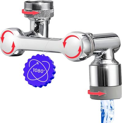 Robinet Pivotant  Mousseur Robinet avec 2 Modes de Pulvérisation Adaptateur de Robinet d'Extension Universel Corps en Laiton