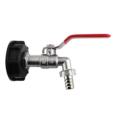 Robinet pour cuve IBC en laiton chromé 20x27 + embout tuyau arrosage