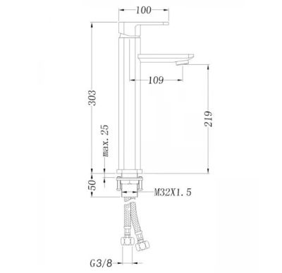 Robinet pour lavabo de Salle de bain - Chrome - 1234