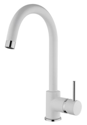 Robinet Pour Lavabo À Haut Bec De Couleur Blanche