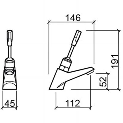 Robinet pour lavabo ou vasque poignée multi directionnel PMR normes handicapé SANINDUSA Éco chromé