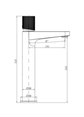 Robinet pour lavabo vasque et évier design en laiton peu bruyant et avec aérateur économie d'eau, H. 31cm, Chrome