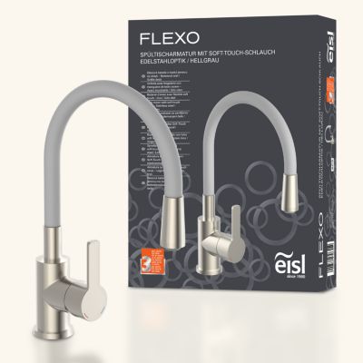 Robinet rabattable gris et inox Eisl FLEXO