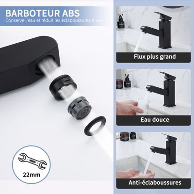 Senlesen Noir Mat Salle De Bain Douche Sol Robinet Sur Pied