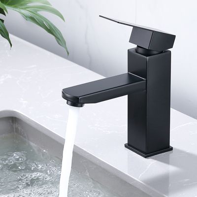 Robinet Salle Bain Noir Mitigeur Lavabo en Laiton Mitigeur Salle de Bain Contient des Tuyaux Chauds et Froids