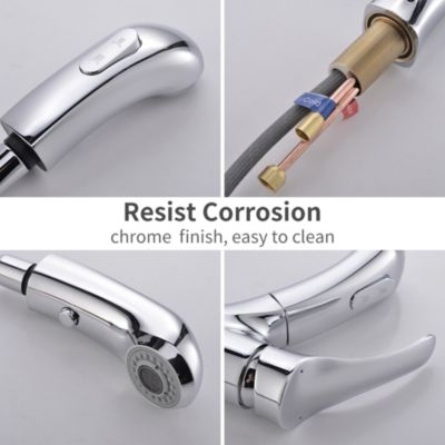 Sumeber Robinet de Lavabo Avec Douchette Extractible - Mitigeur de Salle de Bain Avec 2 Modes de Pulvérisation - Adapté Pour Lavabos de Comptoir, Chaud et Froid