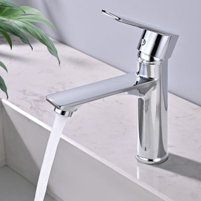 Robinet Salle de Bain Chromé Mitigeur de Lavabo à Deux Voies pour Salle de Bain Robinet de Lavabo en Laiton Robinetterie Moderne