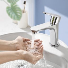 Robinet Salle de Bain Chromé Mitigeur de Lavabo à Deux Voies pour Salle de Bain Robinet Lavabo en Acier Inox