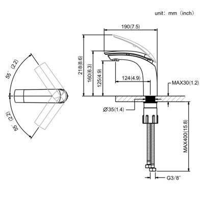 Robinet Salle de Bain Chromé Mitigeur de Lavabo pour Eau Chaude et Froide Robinet de Lavabo en Laiton pour Salle de Bain