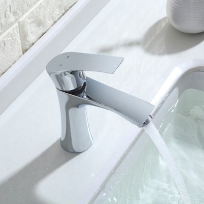 Robinet Salle de Bain Chromé Robinet de Lavabo en Cuivre Robinetterie Lave-mains avec Levier Unique Mitiguer Lavabo à Deux Voies