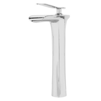 Robinet Salle de Bain Haut Cascade Design, 240 mm Bec Haut, Chrome, en Laiton, Ronde