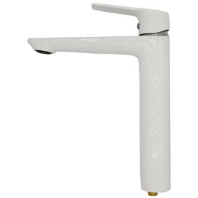 Robinet Salle De Bain Haut Mitigeur Lavabo Blanc Monocommande Dokos