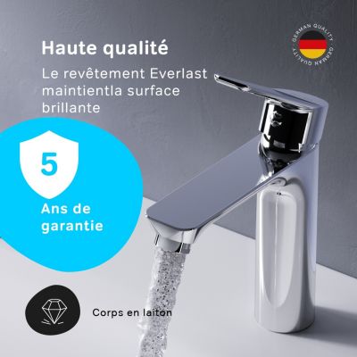 Robinet Salle de Bain Mitigeur de lavabo, Chromé, Hit taille M, FTA02200 AM.PM