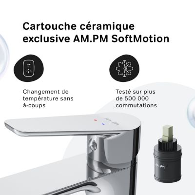 Robinet Salle de Bain Mitigeur de lavabo, Chromé, Hit taille M, FTA02200 AM.PM