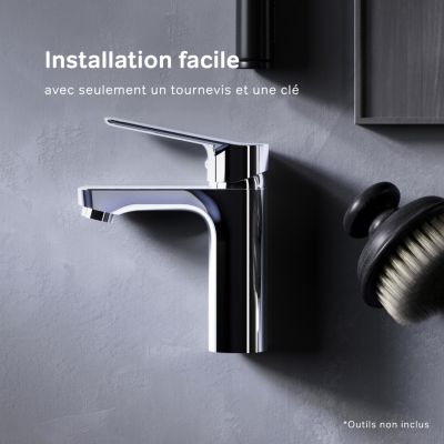 Robinet Salle de Bain Mitigeur de lavabo, Chromé, Hit taille M, FTA02200 AM.PM