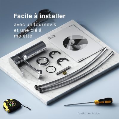 Robinet Salle de Bain Mitigeur de lavabo, Chromé, Hit taille M, FTA02200 AM.PM