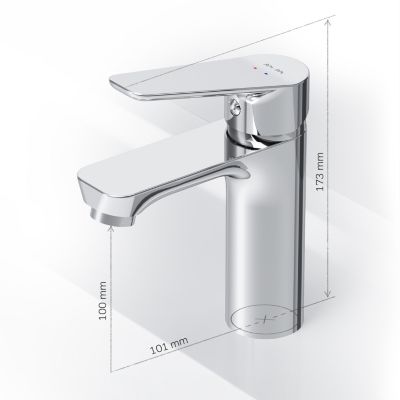 Robinet Salle de Bain Mitigeur de lavabo, Chromé, Hit taille M, FTA02200 AM.PM