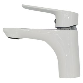 Robinet Salle De Bain Mitigeur Lavabo Blanc Monocommande Dokos