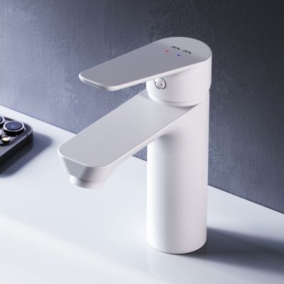 Robinet Salle de Bain Mitigeur lavabo, Blanc, taille M, FTA02233 AM.PM