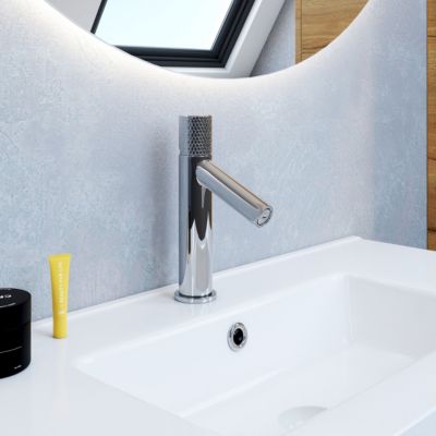 Robinet salle de bain Mitigeur lavabo en inox BORDEAU chromé