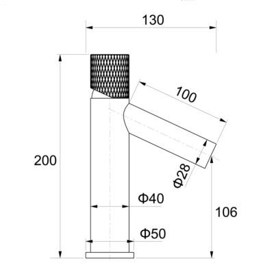Robinet salle de bain Mitigeur lavabo en inox BORDEAU chromé