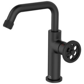 Robinet Salle De Bain Mitigeur Lavabo Noir Industriel Muro Bec Pivotant