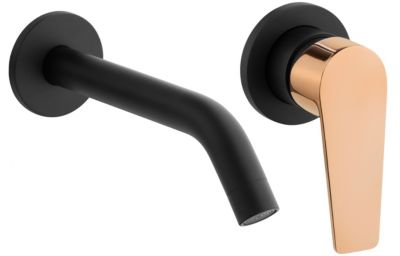 Robinet Salle De Bain Mitigeur Lavabo Noir Mural Monocommande Midnight