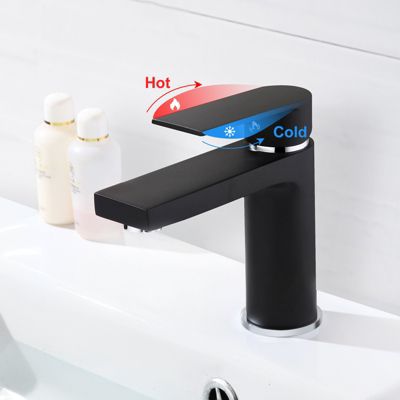 Robinet Salle de Bain Noir Mitigeur de Lavabo en Laiton Robinet de Lavabo pour Salle de Bain Design Moderne