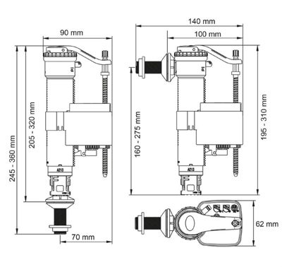 Robinet universel SX télescopique - Raccord diam : 3/8"