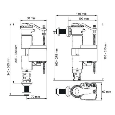 Robinet universel SX télescopique - Raccord diam : 3/8"