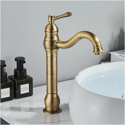 Robinets chauds et froids robinets rétro antiéclaboussures pour lavabo entièrement en cuivre adaptés