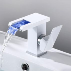 Robinets de lavabo de salle de bain robinet de lavabo de salle de bain à LED en cascade robinet de lavabo à poignée unique