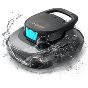 Robot Aspirateur Nettoyage Piscine sans Fil - Autonomie  90 Min + Deux Ports d'Aspiration Puissants Exterieur Jardin