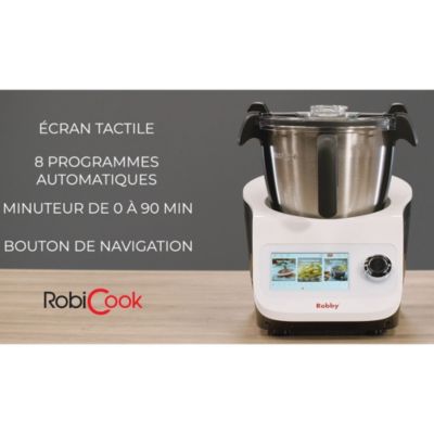 Robot cuiseur multifonctions avec balance intégrée et écran tactile +680 recettes Robby ROBICOOK