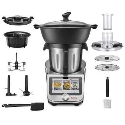 Robot cuiseur multifonctions connecté avec bol xl, balance intégrée et grand écran tactile +750 recettes Robby ROBICOOK XL