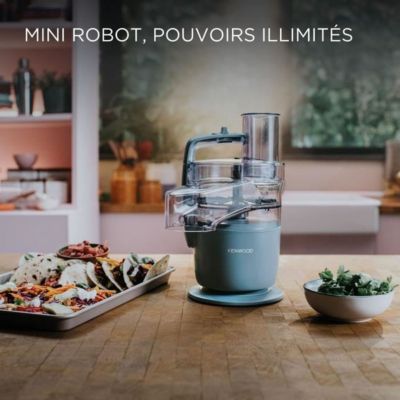 Robot multifonction KENWOOD FDP22.000GY - 1 vitesse + Pulse - 650W - Bol 1,3L + accessoires