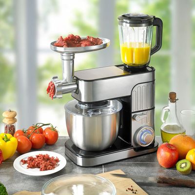 Robot Pétrin Inox 5.5l Avec Hachoir Antara Pro Kitchencook Gris