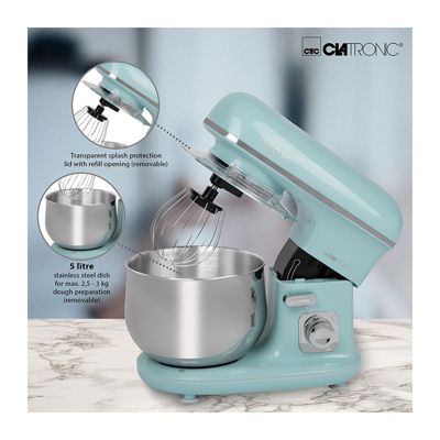 Robot pétrin multifonction 5L 1100W rétro Clatronic KM 3711 Menthe Vert
