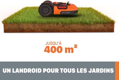 Robot Tondeuse Connecté Autonome - Tonte Intelligente - Contrôle à Distance - 400 m² - Installation Facile - Tond sous la Pluie