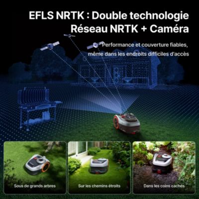 Robot tondeuse sans fil périphérique connecté Segway Navimow i206 AWD 600 m²