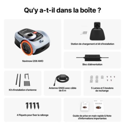 Robot tondeuse sans fil périphérique connecté Segway Navimow i206 AWD 600 m²