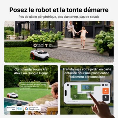 Robot tondeuse sans fil périphérique connecté Segway Navimow i210 LIDAR 1000 m²