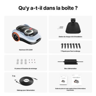 Robot tondeuse sans fil périphérique connecté Segway Navimow i210 LIDAR 1000 m²
